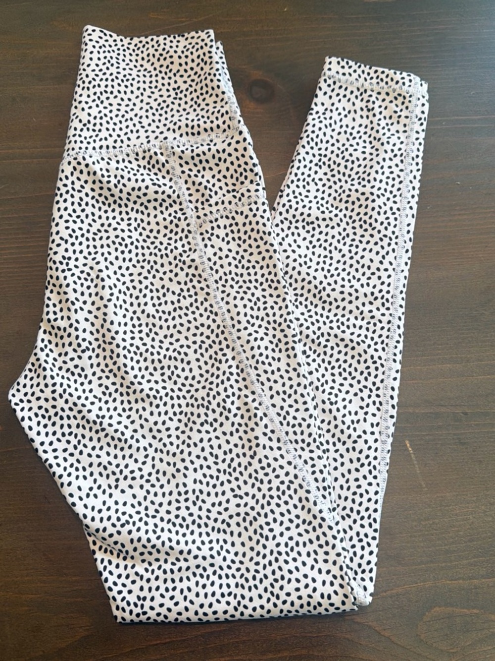 BuffBunny White Leggings with Black Dot Print